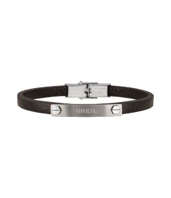 BREIL BRACCIALE BRIDGE IN PELLE MARRONE E ACCIAIO TJ3098